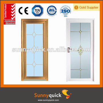 2014 new design aluminium interior glass hinge swing door