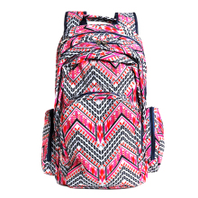 Canvas Bohemian floarl chervon backpack, Hip Hop cotton flower sublimation printing school mochila bolso back pack rucksack