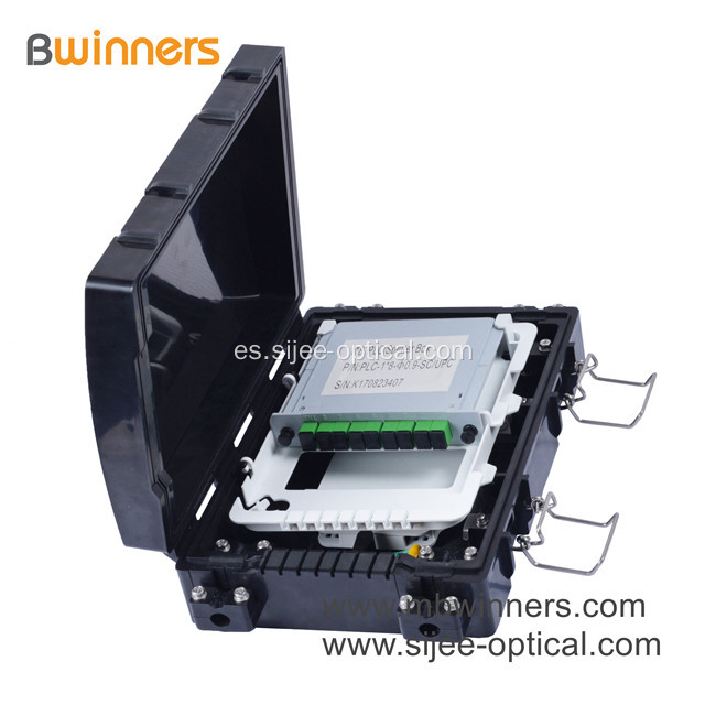 Divisor PLC de caja de distribución de fibra óptica de 24 núcleos IP65 1X8 PLC