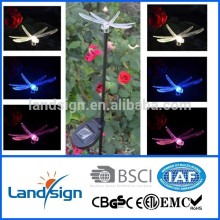 Hot sale plastic led solar dragonfly stick light in garden lights
