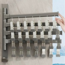 Aluminum Alloy Foldable Clothes Hanger Drying Rack with Sock Clips