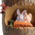 Tree Hole Planters With Rabbit Sculpture