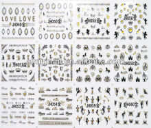 3D Black skull cross nail art sticker decals