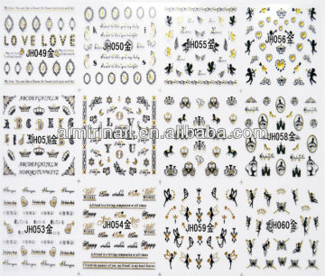 3D Black skull cross nail art sticker decals