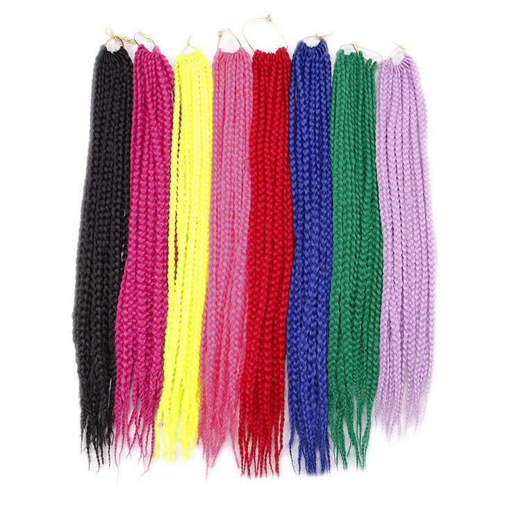 Medium Box Braids Ombre Colors Crochet Braids Hair Extension High Temperature Synthetic Fiber Xuchang Hair