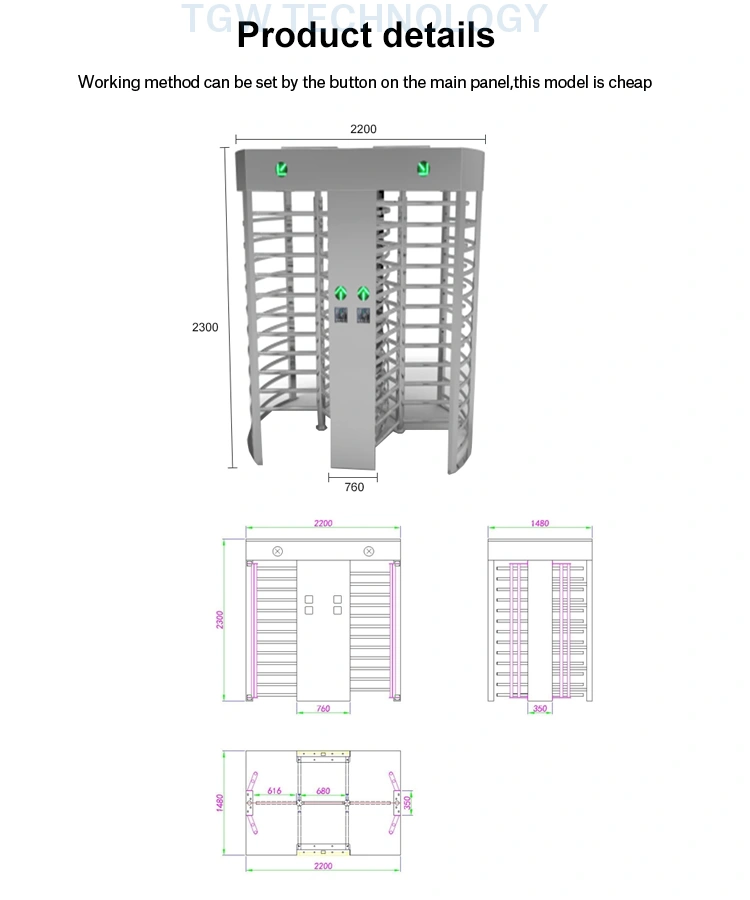 Full Height Glass Turnstiles Full High Turnstile Gate Full Height Turnstile Gate with The Roof