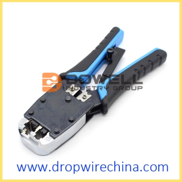 Dual Modular Plug Crimping Tool With Ratchet