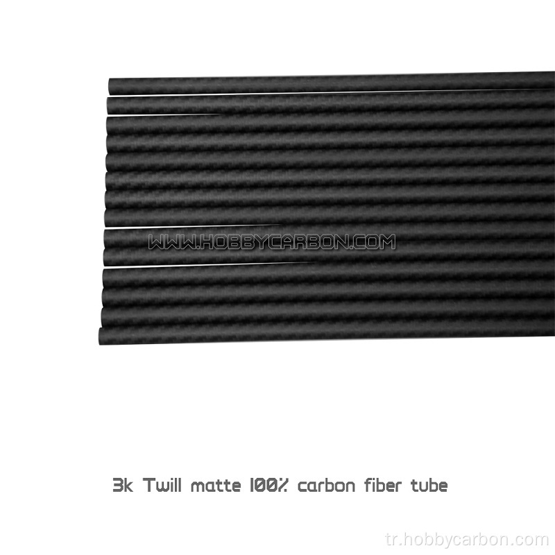 Mat ve parlak 3k karbon fiber boru