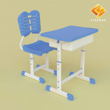 T-shaped steel-plastic desks and chairs set