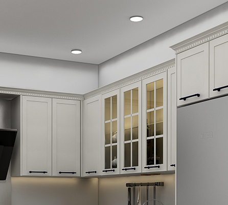 American pastoral shaped paint door style kitchen cabinet