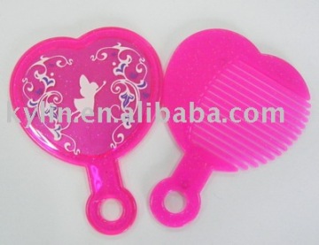 makeup mirror and comb set