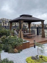 Miranda 13x11ft Hardtop Gazebo with Wood Posts