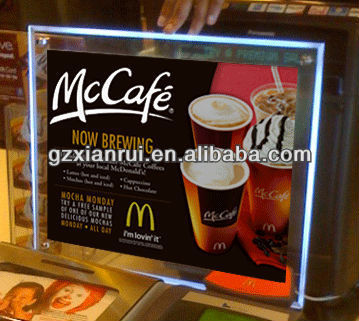 Acrylic Illuminated Poster Frame With flash effect