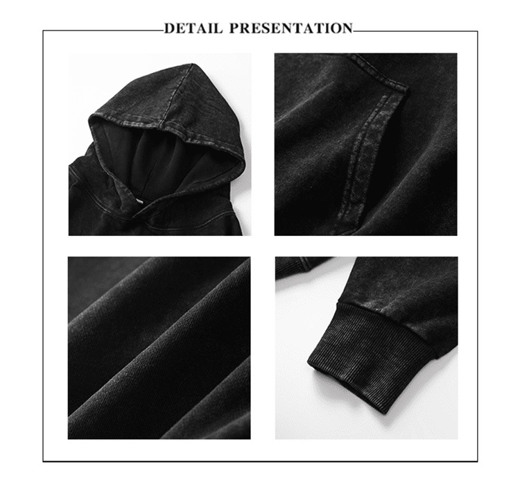 Осень-зима однотонный хлопковый пуловер с капюшоном Autumn Winter Solid-color Cotton Hooded Pullover