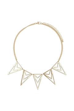 Sparkling triangles gold choker necklace gold accessory