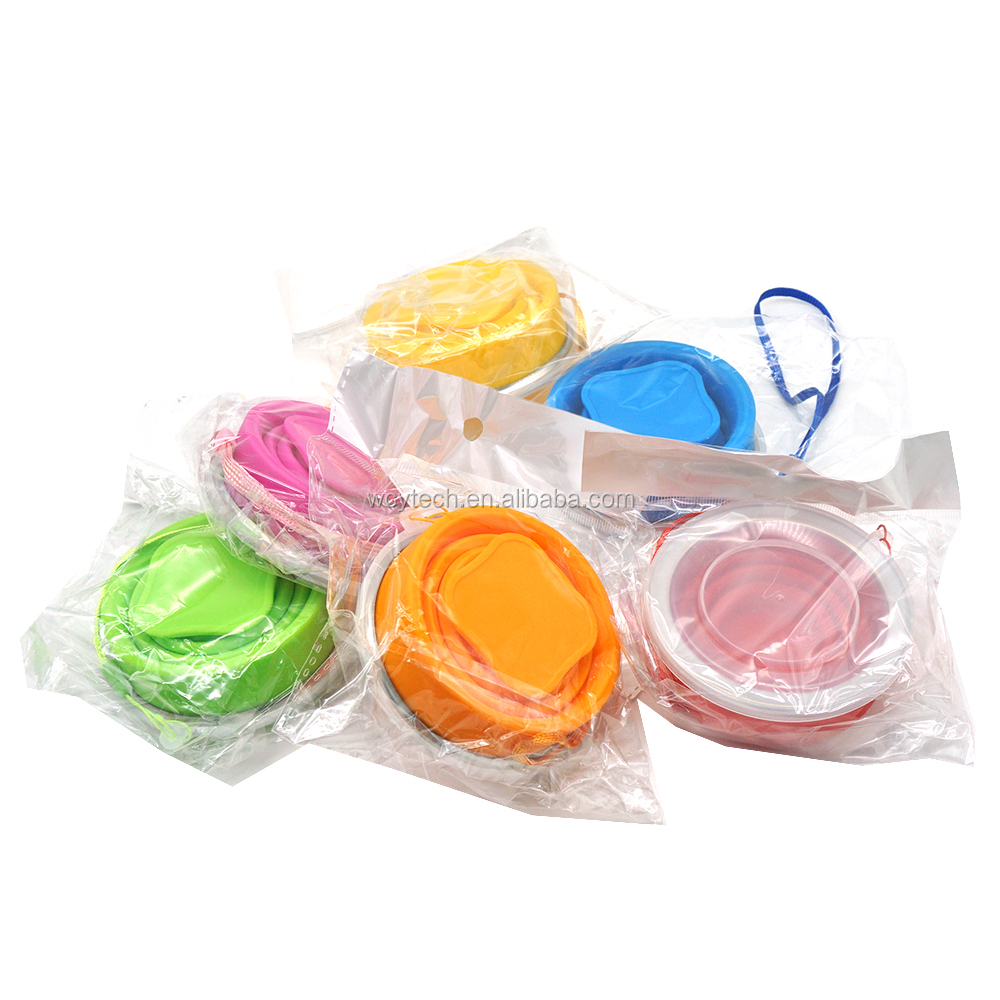 2021 New Portable Collapsible Food-Grade Silicone Travel Camping Drinking Cup Mug with Lids