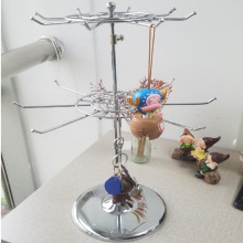 2-Tier Metal Rotating Hook Display Stand for Supermarket