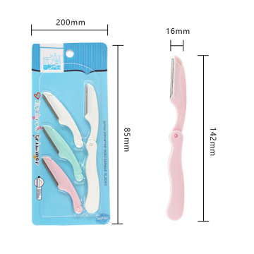 Foldable Eyebrow Remover Makeup Razor Trimmer 3pcs Eyebrow Razor Makeup Facial Razor Shaving Eyebrow Trimmer Set Pocket Mirror