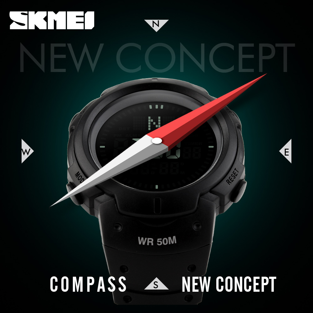 skmei 1231 compass waterproof sport men brand description of wrist watch