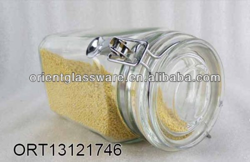 wholesale square food storage glass jar