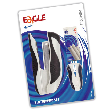 Plastic Stapler, Remover and Staples Stationery Set