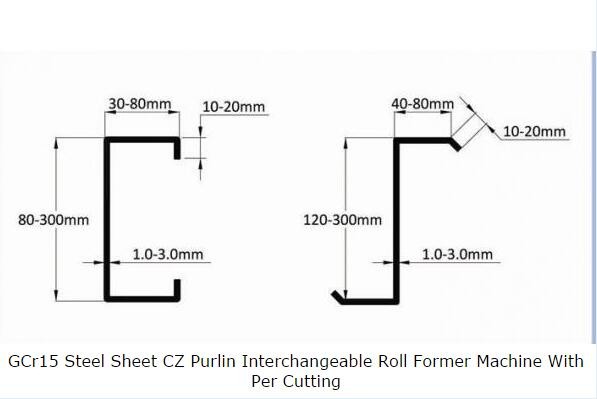 Full automatic C Z purlin roll forming machine price