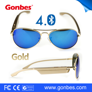 Gold Frame Glasses Bluetooth Phone Call USB Drivers Sunglasses