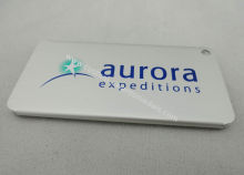 Aurora Expeditions Aluminum Metal Luggage Tag Personalized With Silk Screen Printing, Die Stamping