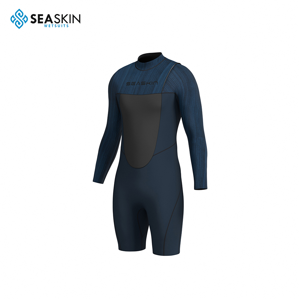 Seaskin 3/2mm zipless long sleeve shorty wetsuits