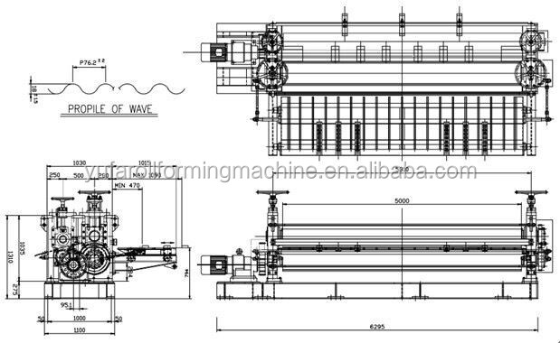 8feetGalvanized steel barrel corrugated roofing sheet machine