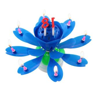 Chrysanthemum Birthday Flower Rotated Music Candle