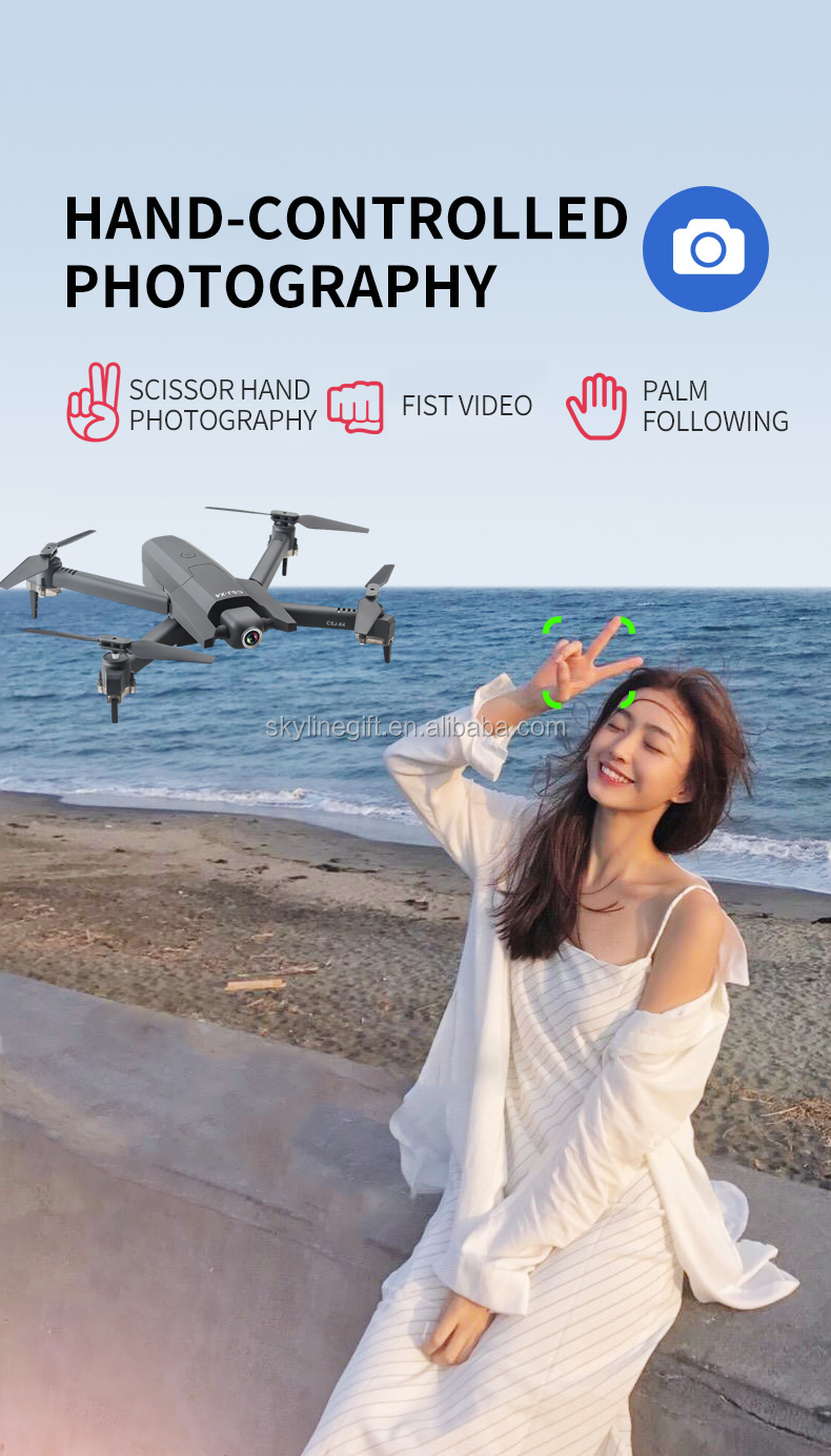 CSJ X4 Foldable Profissional Drone with HD 4K Camera WiFi FPV Wide Angle Optical Flow RC Quadcopter Christmas present Toys