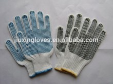 Bleached white cotton string knitted gloves