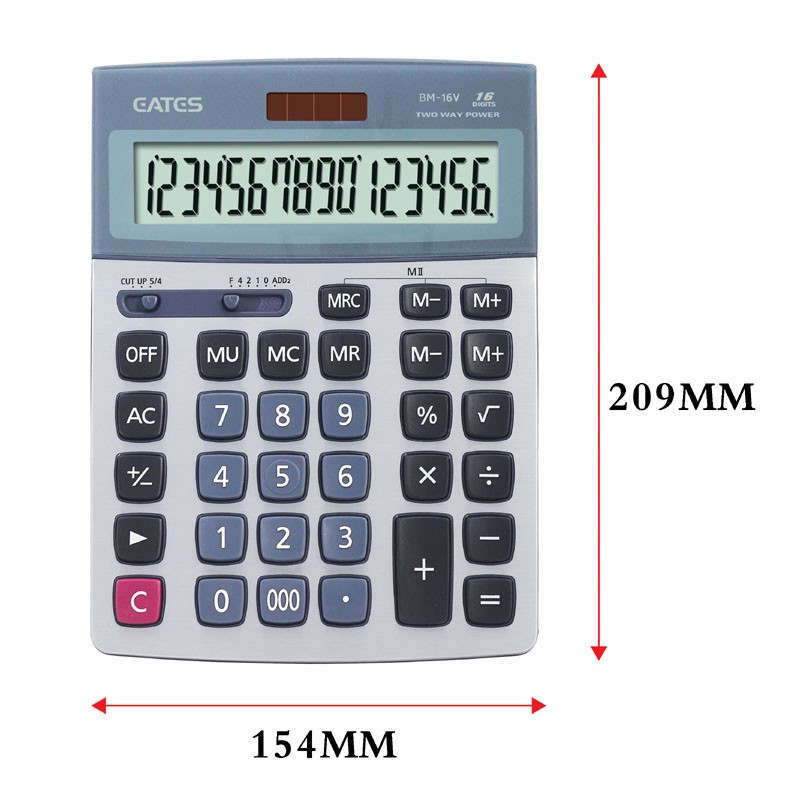 BM-16V Big LCD Screen Big Size16 Digits Adjustable Angel Office Desktop Calculator