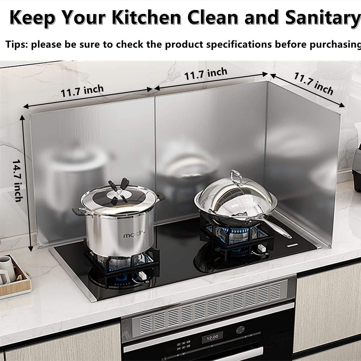 Yüksek Isıya Dayanıklı Yağ Sıçrama Ekran Koruyucu High Heat Resistant Oil Splatter Screen Guard