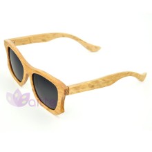 Polarized Lenses Optical Attribute and Customized logo wood framed sunglasses