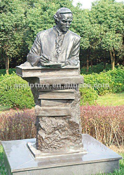 cabeza de bronce figura escultura para el jardín y la escuela de escultura