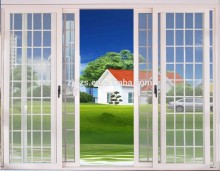 Sliding door for living room, sliding glass door with grilles, glass door to living room