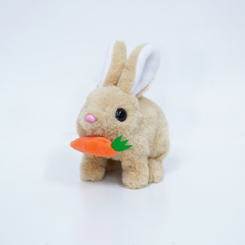 Solid Fur Animated Carrot Rabbit Toy