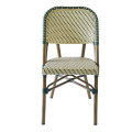 Cadeira de bambu antiga francesa e cadeiras de café de mesa