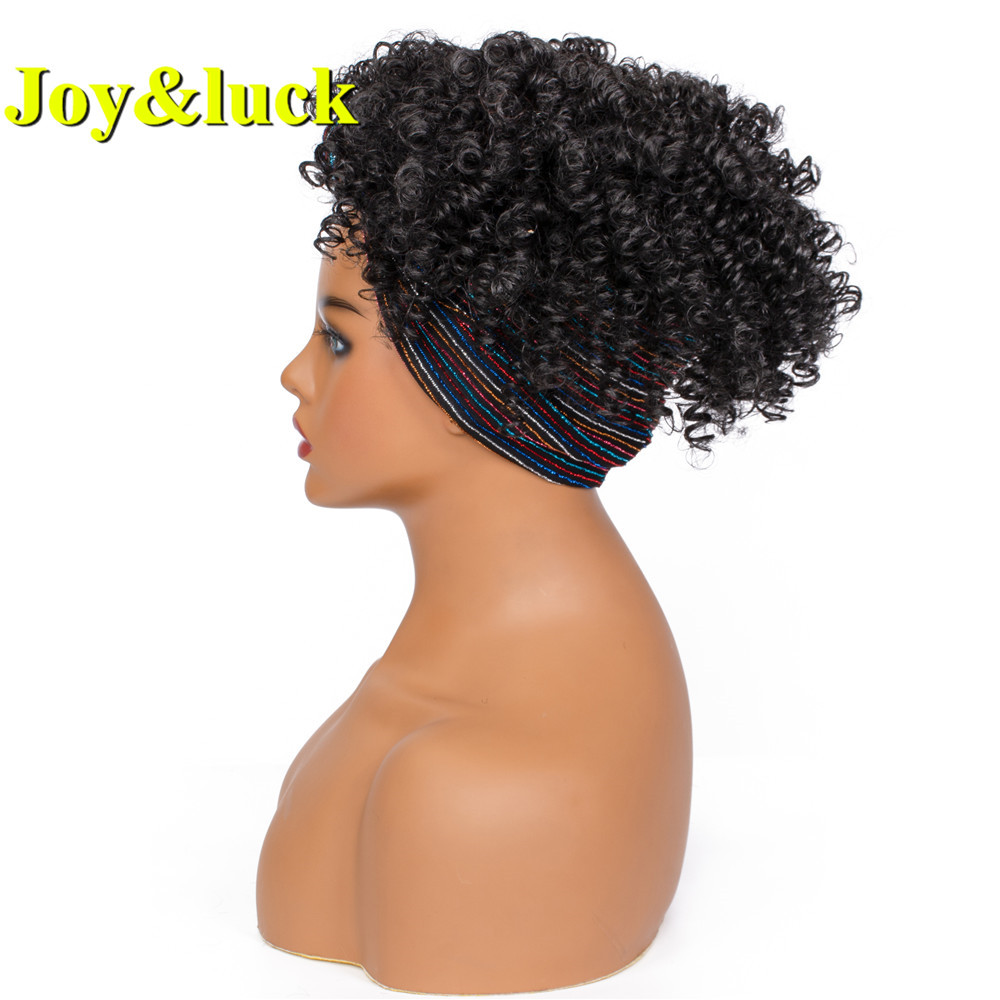 Ladies Wholesale Prices Scarf wig For Women Colored Hairband Black Hair Short Afro Kinky Curly Headband Wig Synthetic Hair Wigs