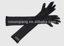 100% Silk Arm Long Simple Style Full Finger Skin Protection Women Silk Gloves/Silk Production