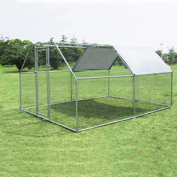 GIBBON DIY Metal Chicken Run with Waterproof Cover, Garden Backyard Pet House