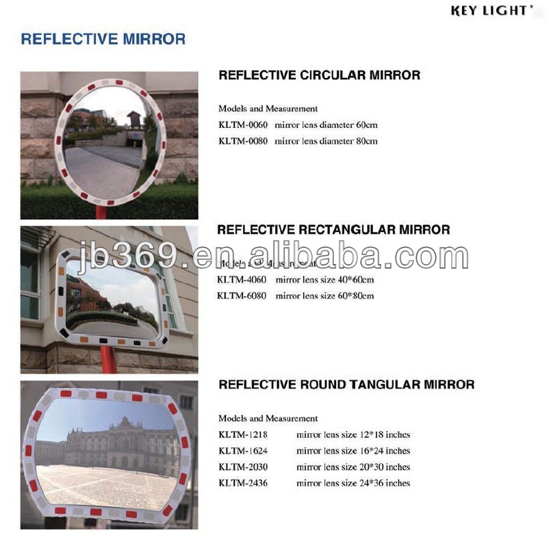 KL Traffic Road Safety PC/acrylic Reflective Road Convex Mirror for Outdoor, Car Convex Mirror/