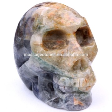 Wholesale craved stone skull natural fluorite crystal skull head