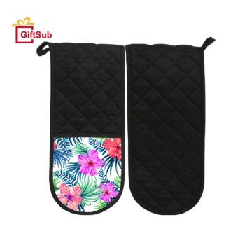 Customizable Cotton Double Oven Mitts: Heat-Resistant, Non-Slip Mitts and Pot Holders for Kitchen Cooking and Baking