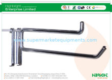 Supermarket Retail Display Hooks , Chrome Double Wire Grid Wall Hook