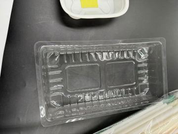 CLEAR disposable pet food meat plate tray