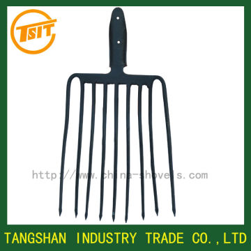 9 tine steel pitch fork head