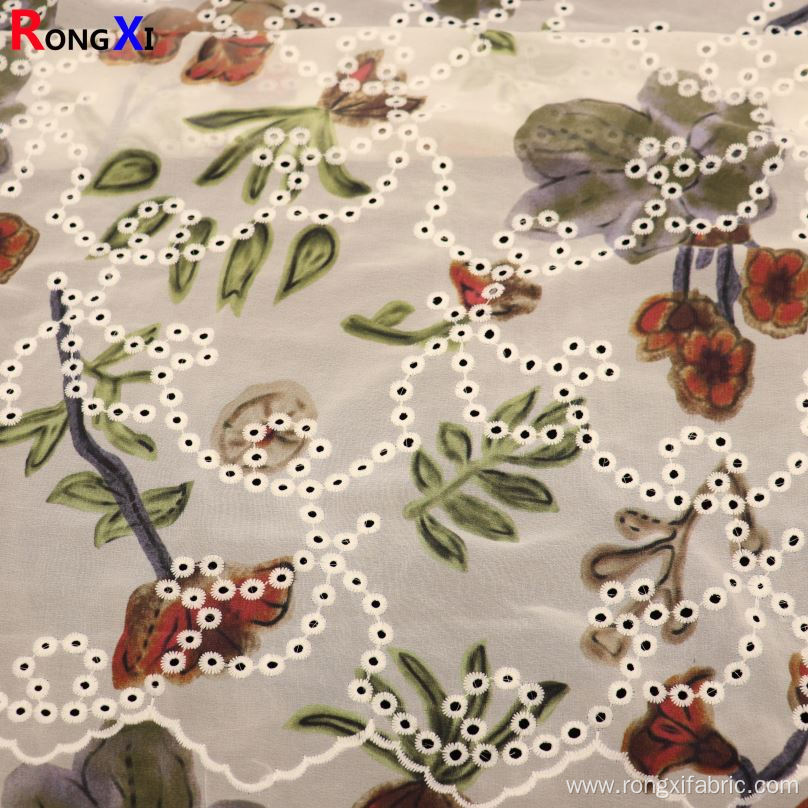 New Embroidered Chiffon Fabric With High Quality